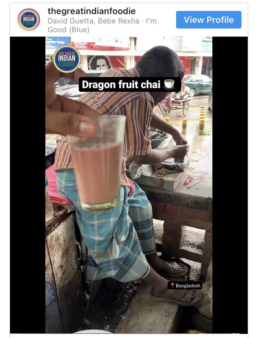 Teh buah naga pakai buah asli