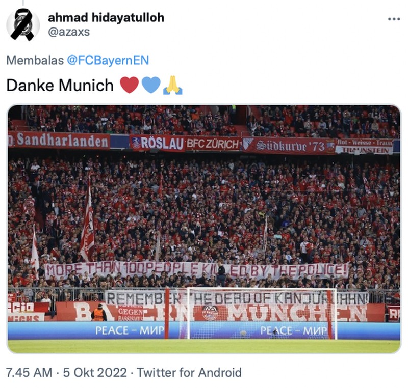 Sejumlah laga Liga Champions tadi malam diawali dengan mengheningkan cipta mengenang Tragedi Kanjuruhan, Malang.