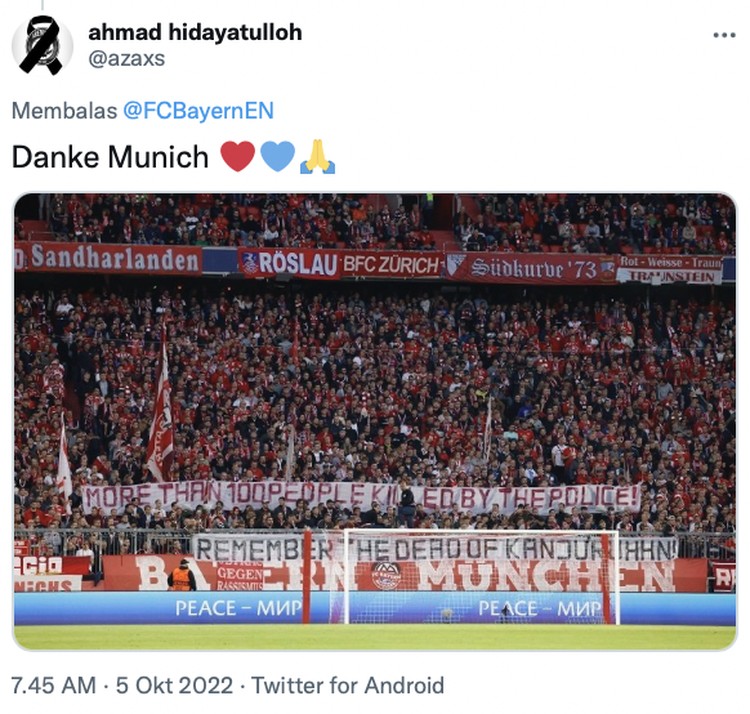 Tragedi Kanjuruhan Sejumlah laga Liga Champions tadi malam diawali dengan mengheningkan cipta mengenang Tragedi Kanjuruhan, Malang.