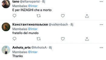 Ucapan netizen RI untuk Inter. Foto: Twitter