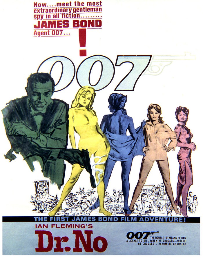 A poster for Terence Young's 1962 James Bond film, 'Dr. No', starring Sean Connery. (Photo by Silver Screen Collection/Getty Images)