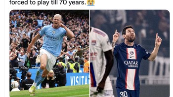 Selain Haaland, Messi belakangan juga bagus performanya. Ronaldo di sisi lain makin melempem. Foto: Twitter