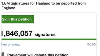 Konon ada petisi di Inggris untuk mengusir Haaland karena membuat Liga Inggris seakan jadi liga lemah. Foto: Twitter