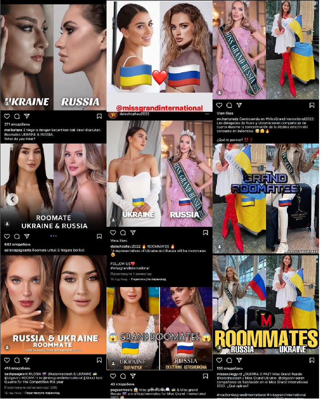Melalui unggahan di Instagram, Miss Grand Ukraina Olga Vasyliv menyampaikan kekecewaannya ke pihak Miss Grand International karena menempatkannya satu kamar hotel dengan wakil dari Rusia, Ekaterina Astashenkova. Foto: Dok. Instagram @olgavslv