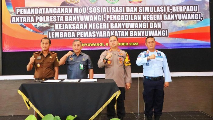 Percepat Layanan Kepada Masyarakat Terkait Kasus Pidana, APH di Banyuwangi Mulai Pakai e-Berpadu