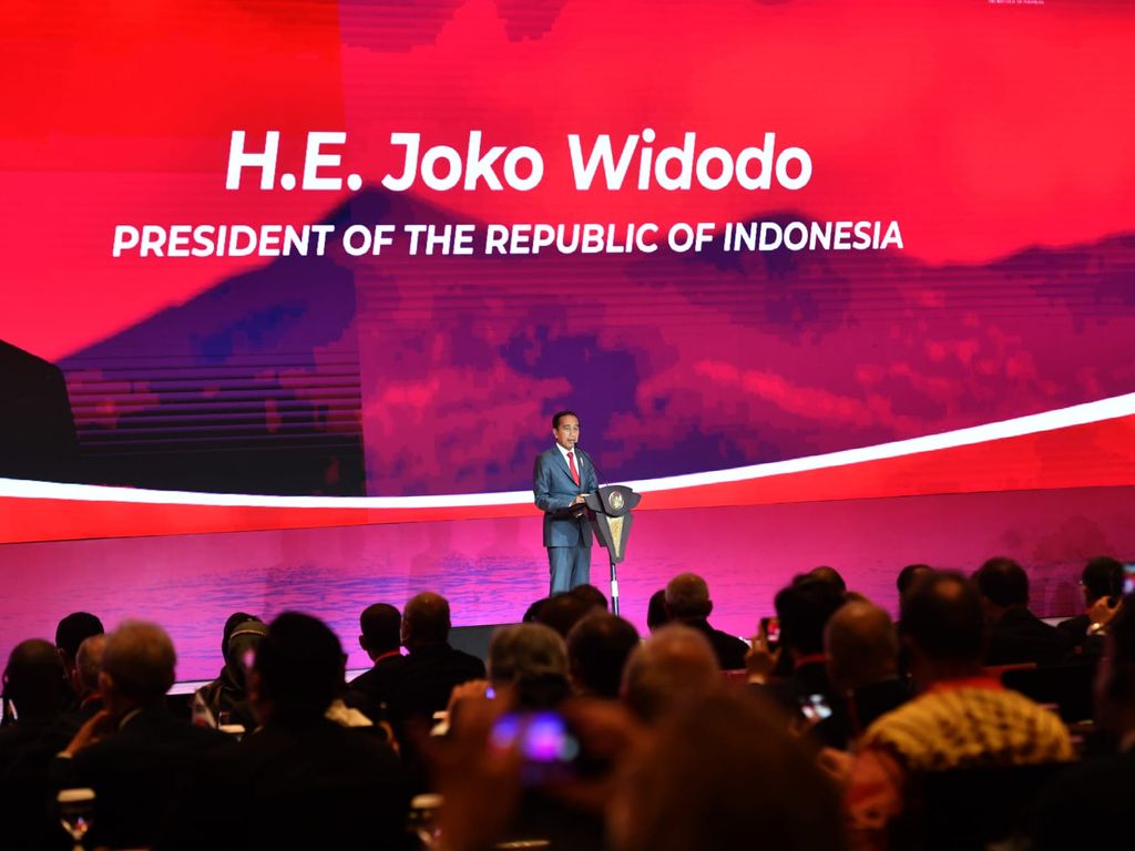 Presiden Joko Widodo secara resmi membuka Kongres ke-5 Konferensi Badan Peradilan Konstitusi Sedunia atau The World Conference on Constitutional Justice (WCCJ) Tahun 2022 yang digelar di Bali Nusa Dua Convention Center (BNDCC), Kabupaten Badung, Provinsi Bali, pada Rabu, 5 Oktober 2022. ()Rusman - Biro Pers Sekretariat Presiden