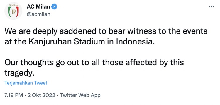 Tragedi Kanjuruhan Klub-klub Eropa yang berlaga di Liga Champions mengheningkan cipta sebelum pertandingan dimulai pada tadi malam.