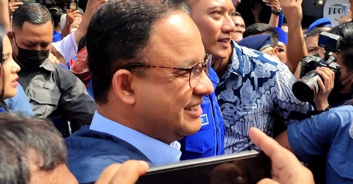 Anies tiba di markas Demokrat (Nahda-detikcom)