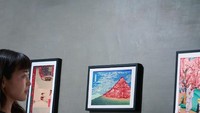 Tak jarang, seni ukiyo-e juga sengaja dipamerkan pada dinding-dinding galeri. Banyak orang yang rela berbondong-bondong datang untuk melihat seni pahatan dari daging wagyu segar ini. Foto: Instagram/art_beef_gallery