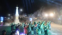 Penjabat (Pj) Wali Kota Yogyakarta Sumadi mengatakan WJNC #7 malam ini menjadi puncak acara HUT ke-266 Jogja. Secara khusus Sumadi menjelaskan tema besar HUT ke-266 Jogja, yakni Sulih, Pulih dan Luwih. Foto: Pradito Rida Pertana/detikJateng