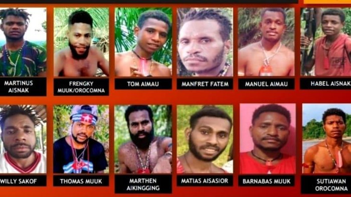 Tampang 12 anggota KKB pembunuh 4 pekerja di Teluk Bintuni, Papua Barat.