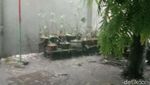 Penampakan Hujan Es di Loram Kulon Kudus Sore Ini