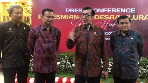 Menteri Hukum dan Hak Asasi Manusia (Menkumham) Yasonna H Laoly di Art Center Denpasar, Bali, Jumat (7/10/2022).