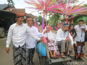 Tradisi Angon Putu, Nenek di Kudus Menggembala Cucu Bawa Cambuk