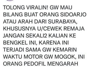 5 Fakta Pelecehan Pemilik Bengkel Sidoarjo ke Perempuan Tapi Tak Diproses