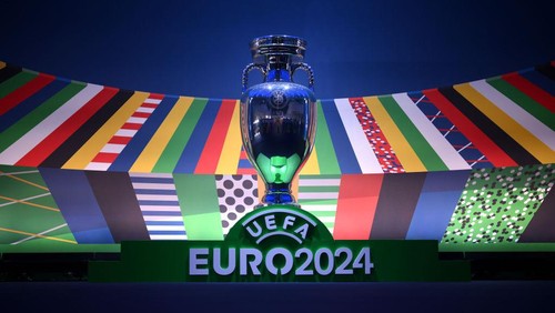 FRANKFURT AM MAIN, GERMANY - OCTOBER 09: General view ahead of the UEFA EURO 2024 qualifying round draw at Messe Frankfurt on October 09, 2022 in Frankfurt am Main, Germany. (Photo by Lukas Schulze - UEFA/UEFA via Getty Images)