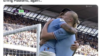 Ya, Haaland benar-benar tak terhentikan. Foto: Twitter