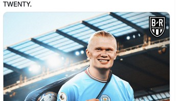 Haaland sudah total mencetak 20 gol musim ini untuk Manchester City. Hebat sekali. Foto: Twitter