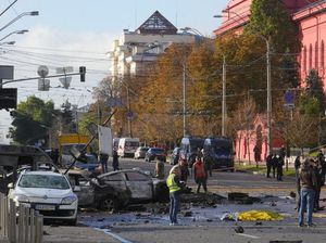 Suasana Kepanikan Warga saat Kiev Diserang Drone Kamikaze