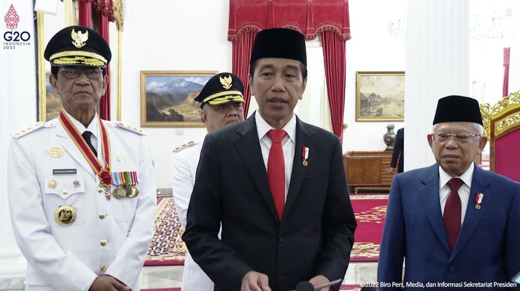 Keterangan Pers Presiden Jokowi, Istana Negara, 10 Oktober 2022. (Tangkapan layar Youtube Setpres RI)