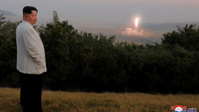 North Koreas leader Kim Jong Un oversees a missile launch at an undisclosed location in North Korea, in this undated photo released on October 10, 2022 by North Koreas Korean Central News Agency (KCNA). KCNA via REUTERS