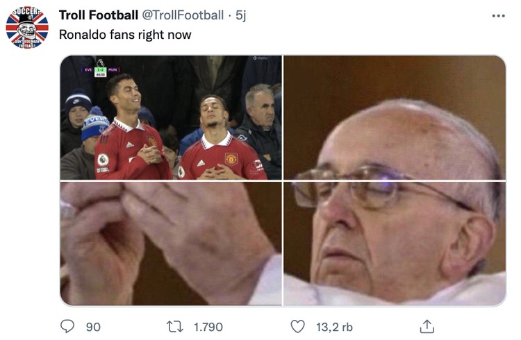 Meme Cristiano Ronaldo cetak gol ke-700 untuk klub