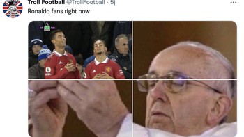 Meski tidak segacor musim kemarin, tapi fans MU menilai Ronaldo belum habis. Foto: Twitter