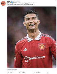 Meme Cristiano Ronaldo cetak gol ke-700 untuk klub