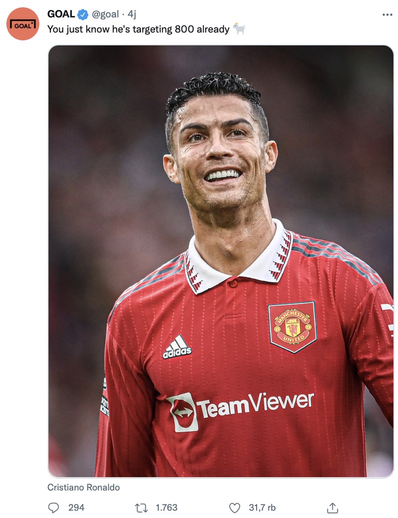 Meme Cristiano Ronaldo cetak gol ke-700 untuk klub