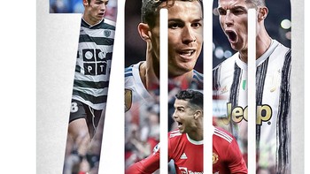Meme Cristiano Ronaldo cetak 700 gol untuk klub. Foto: Twitter