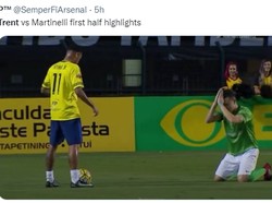 Trent terutama keteteran menghadapi kecepatan Gabriel Martinelli yang leluasa mengobrak-abrik sektor kanan pertahanan Liverpool. (Foto: Twitter)