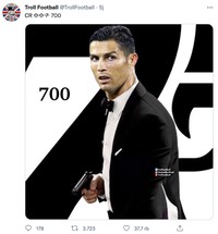 Meme Cristiano Ronaldo cetak gol ke-700 untuk klub