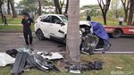 Mini Cooper dan CR-V yang Kecelakaan di Citraland Surabaya Rusak Parah