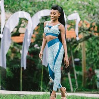 Finalis Miss Grand International 2022 asal Ghana tampil maksimal dalam sesi kompetisi sportswear. Dia dinilai oleh para juri yaitu Didiet Maulana, Happy Salma, Ivan Gunawan, Miss Grand International 2021 Queen Tien dan Vice Presiden Miss Grand International Teresa Chaivisut. Foto: Dok. Yayasan Dunia Mega Bintang, Facebook Miss Grand International