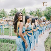Sportswear Competition Miss Grand International 2022 diselenggarakan pada Minggu, 9 Oktober 2022 di Restaurant Bebek Tepi Sawah Bali. Dalam kompetisi tersebut, 69 finalis Miss Grand International 2022 menggunakan sportswear yang dirancang oleh desainer Didiet Maulana dan diproduksi oleh produsen pakaian olahraga Corenation. Foto: Dok. Yayasan Dunia Mega Bintang, Facebook Miss Grand International