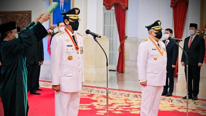 Pelantikan Gubernur dan Wakil Gubernur DIY periode 2022-2027 di Istana Negara, Jakarta, Senin (10/10/2022).