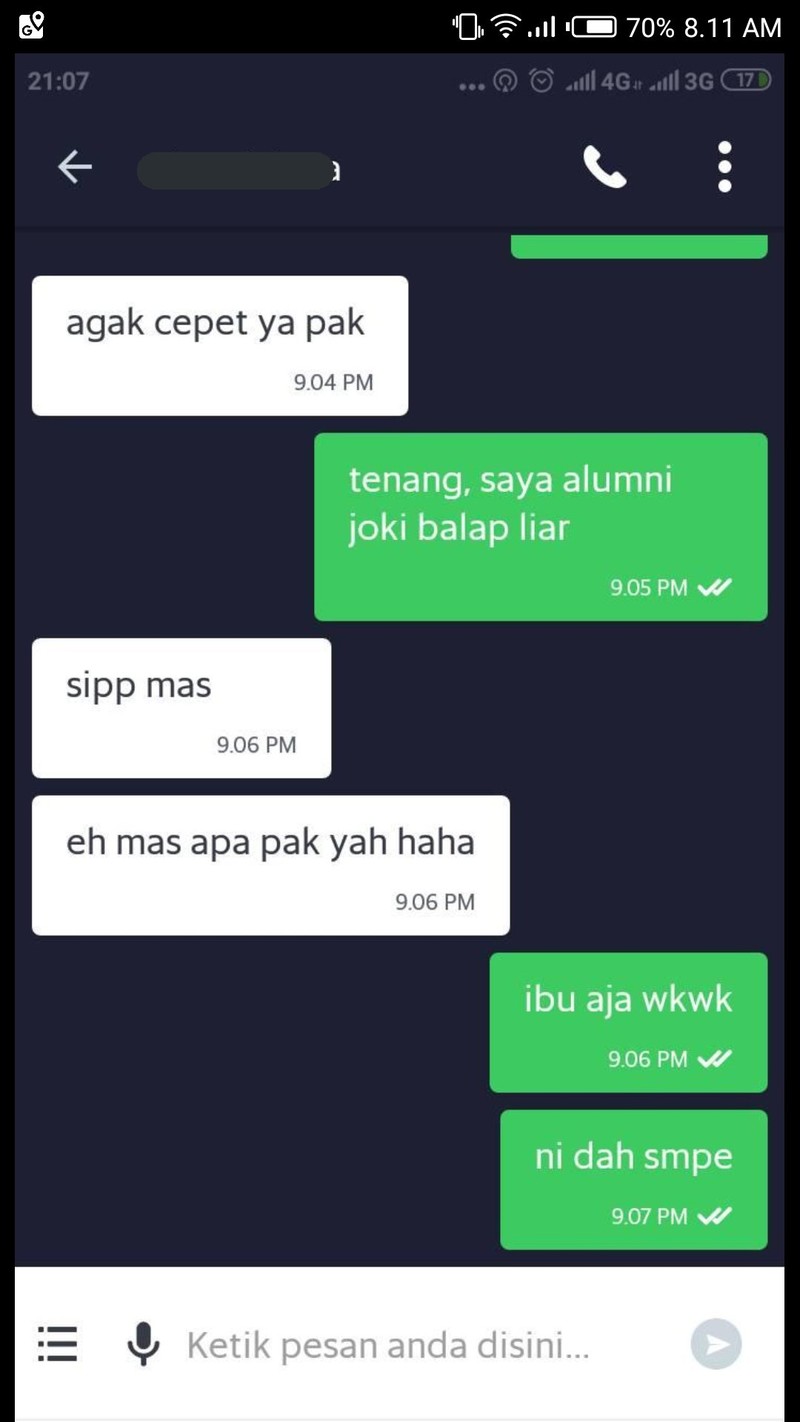 Kumpulan Chat Lucu Ojol dengan Penumpang, Yakin Bisa Tahan Ketawa?