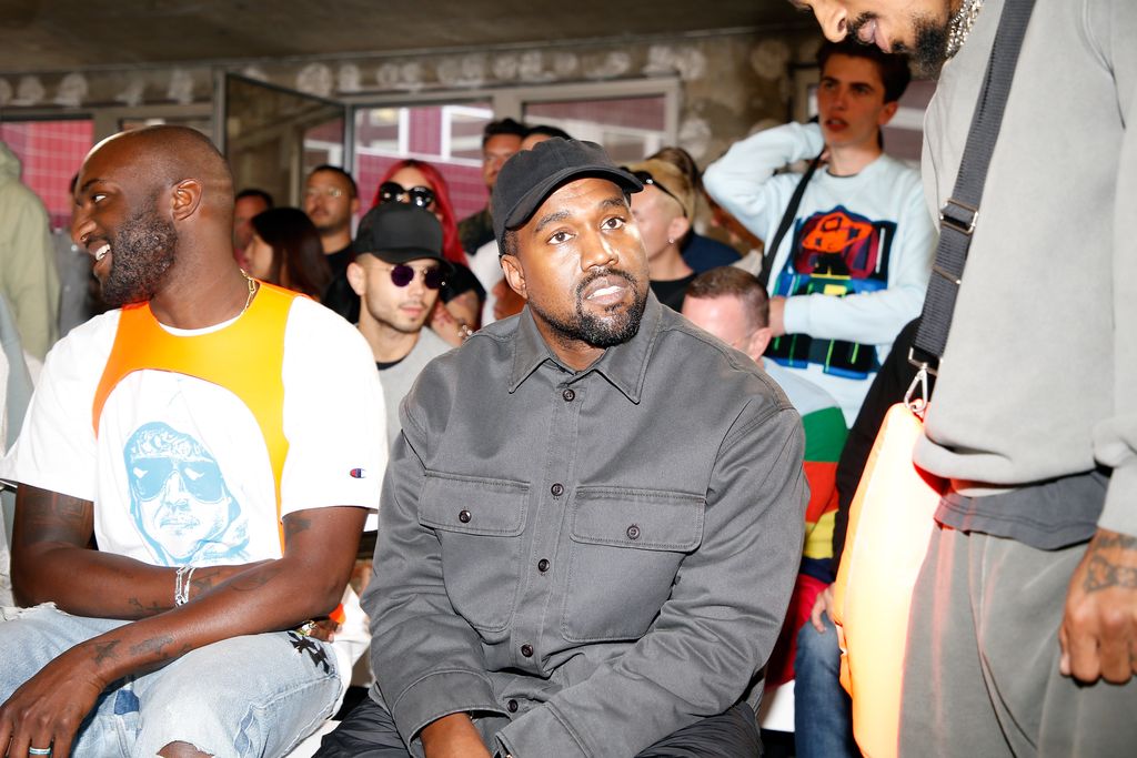 PARIS, FRANCE - JUNE 24:  Virgil Abloh, Kanye West attend the 1017 ALYX 9SM  Menswear Spring/Summer 2019 show as part of Paris Fashion Week on June 24, 2018 in Paris, France.  (Photo by Laurent Viteur/Getty Images)