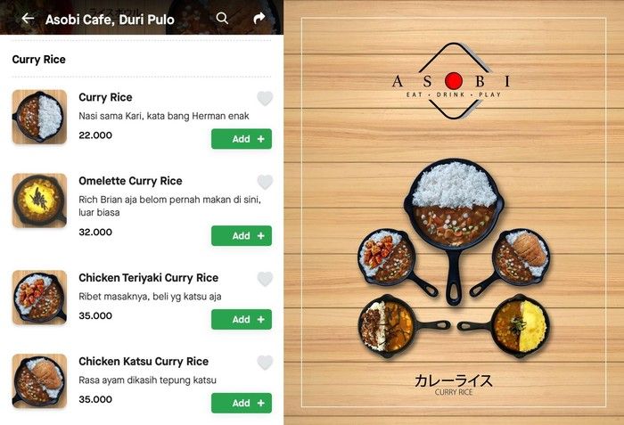 Nama menu kocak di aplikasi ojol