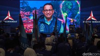Gubernur DKI Jakarta Anies Baswedan memberi sambutan dalam acara pelantikan Dewan Pimpinan Cabang (DPC) dan Dewan Pimpinan Anak Cabang (DPAC) Demokrat se-DKI Jakarta. Sambutan Anies dilakukan secara virtual.