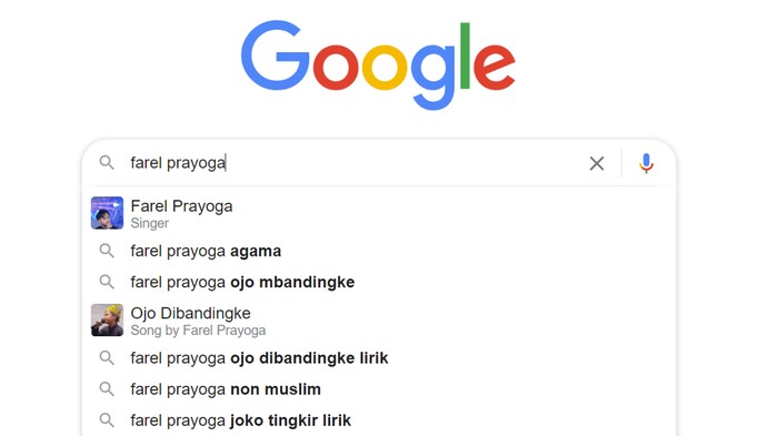 Pencarian Google Soal Farel Prayoga paling banyak soal agama dan lagu hitsnya
