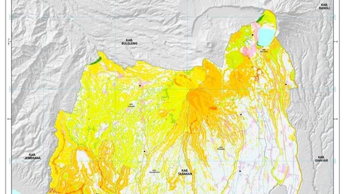 Peta risiko bencana tanah longsor di Tabanan.