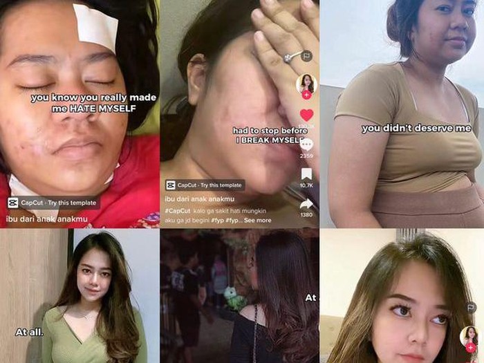 Transformasi wanita yang berhasil tampil glow up karena sakit hati, viral di media sosial. Transformasi wanita yang berhasil tampil glow up karena sakit hati, viral di media sosial.
