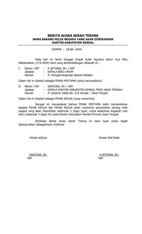 Penyerahan Contoh Surat Serah Terima Dokumen Bast Adalah Pengertian - Riset