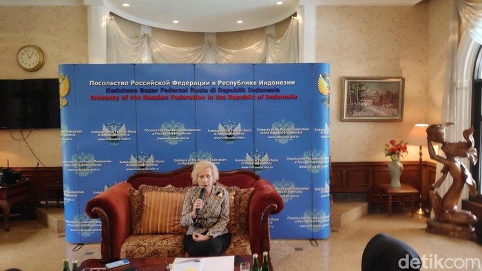 Dubes Rusia untuk Indonesia Lyudmila Georgievna Vorobieva. (Matius Alfons/detikcom).