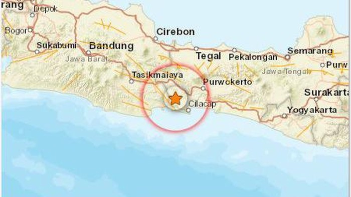 Gempa darat di CIlacap, Rabu (12/10/2022).