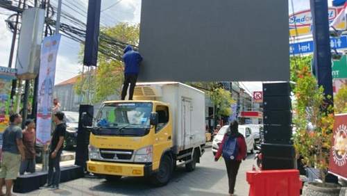 Suasana Jalan Legian, Kuta, Badung, Bali, jelang puncak peringatan 20 tahun Bom Bali I, Rabu (12/10/2022).