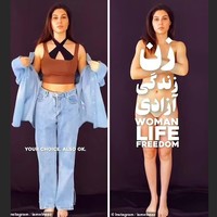 Wanita yang juga model tersebut mengaku melakukannya bukan untuk mempromosikan ketelajangan tapi kebebasan untuk memilih. Di Iran, wanita memang diminta untuk berpakaian tertutup termasuk dengan memakai kerudung. Foto: Instagram Elnaaz Norouzi