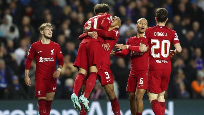 Liverpool berpesta gol dalam lawatannya ke markas Rangers FC, Kamis (13/10/2022) dini hari WIB. The Reds menang 7-1.