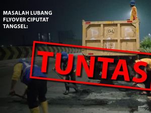 Before-After Perbaikan Lubang Jalan Flyover Ciputat
